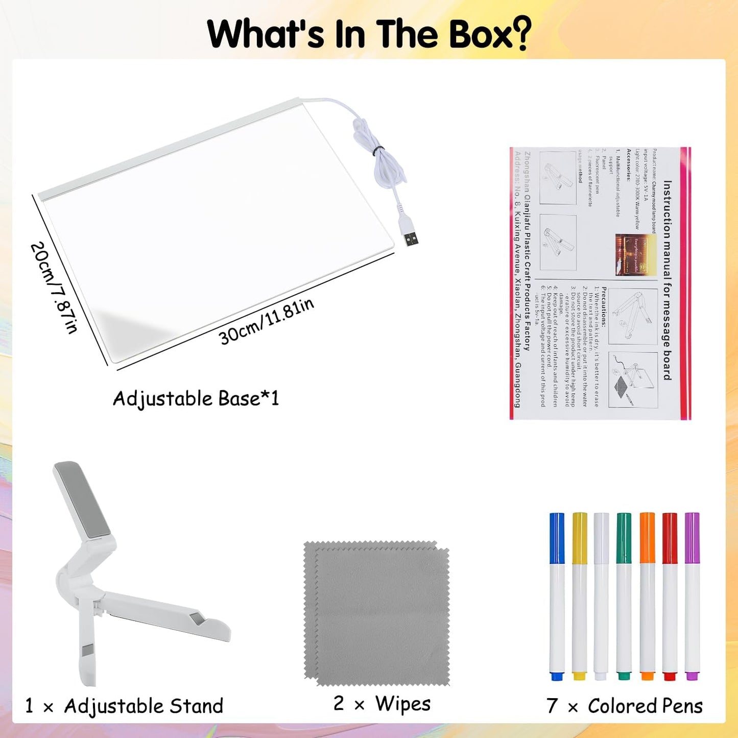 Colorful Led Glow Drawing Board